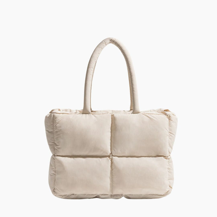 Stylish Puffer Shoulder Bag - Aurora-Cream-white-The Livary