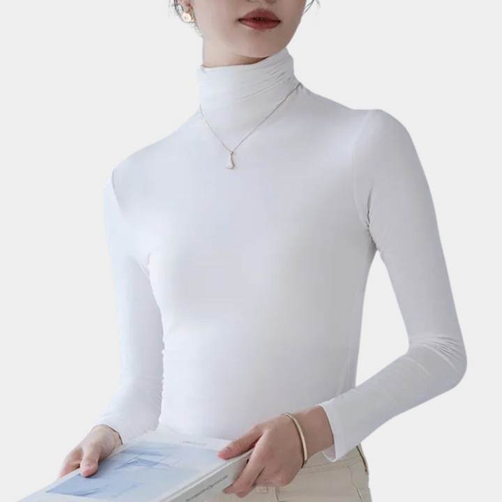 Trendy Ladies Turtleneck - Sienna-White-XS-The Livary