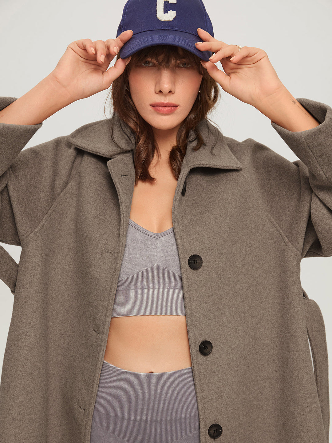 Long Women's Winter Coat - Isolde-Khaki-XS-The Livary