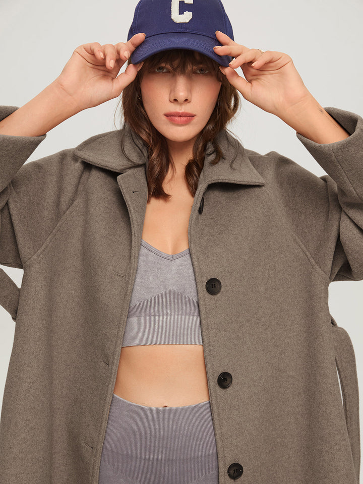 Long Women's Winter Coat - Isolde-Khaki-XS-The Livary