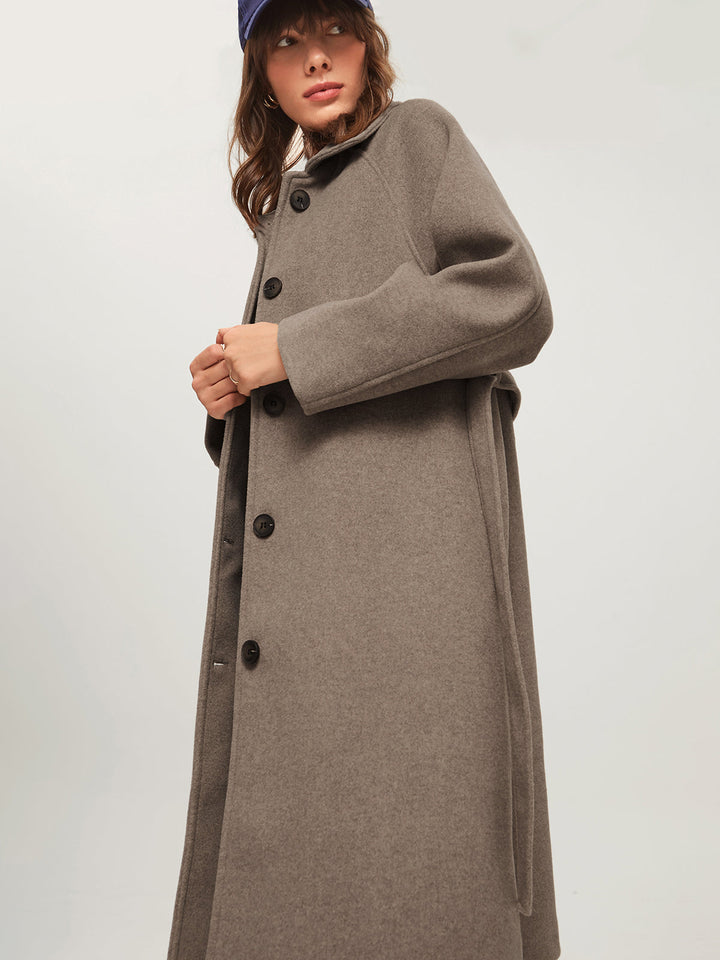 Long Women's Winter Coat - Isolde-Khaki-XS-The Livary