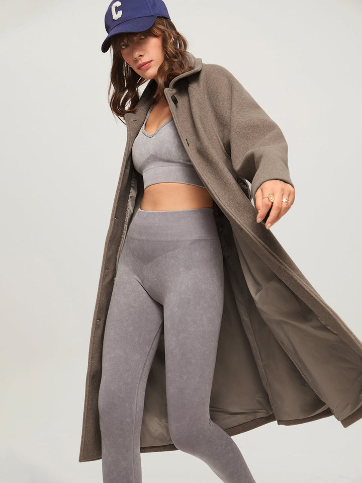 Long Women's Winter Coat - Isolde-Khaki-XS-The Livary