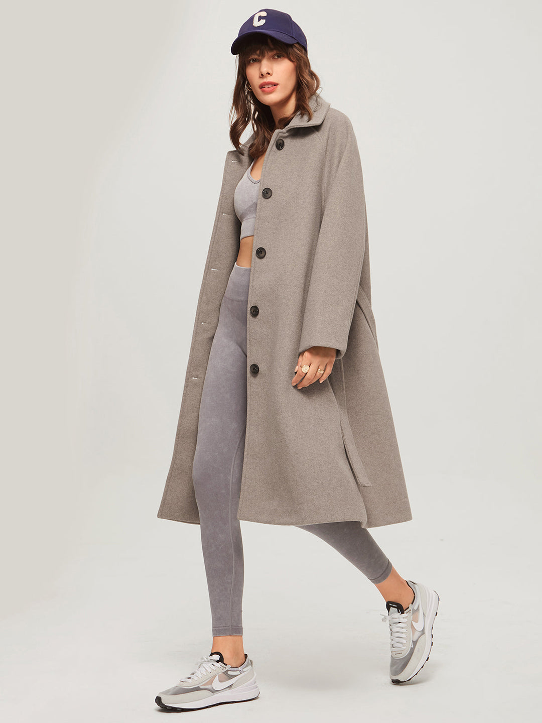 Long Women's Winter Coat - Isolde-Grey-XS-The Livary