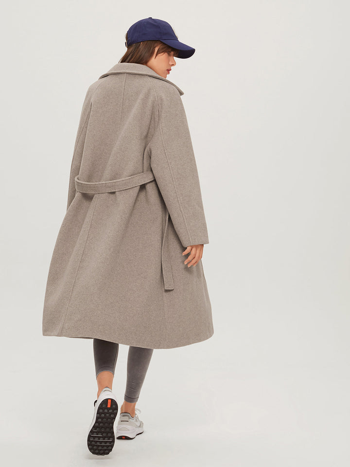 Long Women's Winter Coat - Isolde-Khaki-XS-The Livary