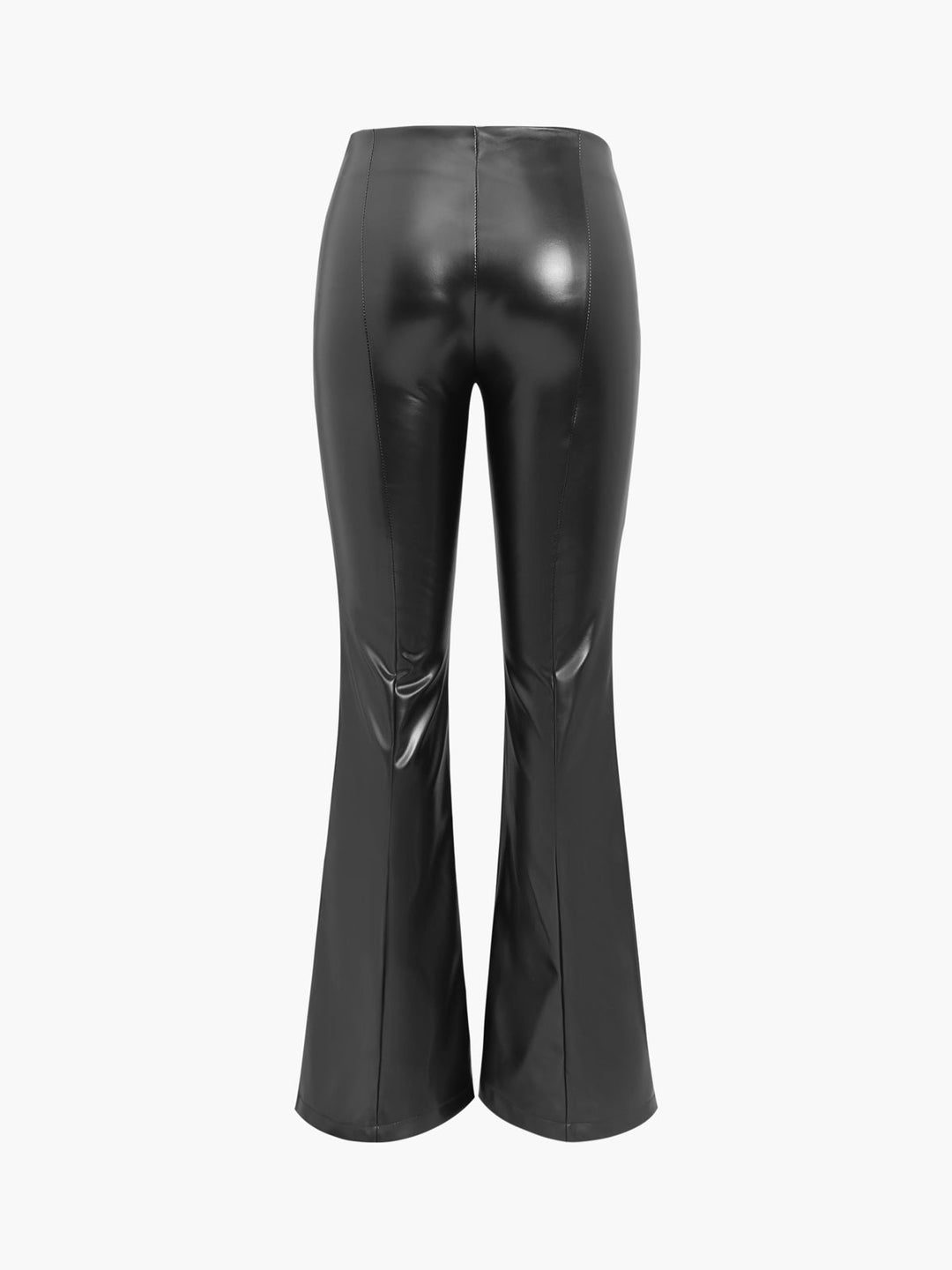 Flared Ladies Trousers in Imitation Leather - Sofia-Black-XS-The Livary