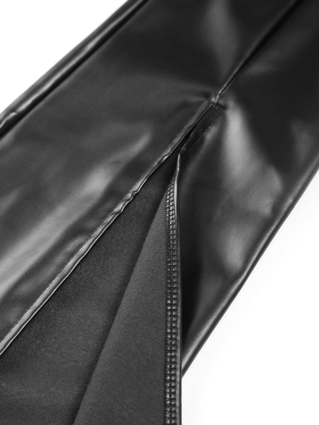 Flared Ladies Trousers in Imitation Leather - Sofia-Black-XS-The Livary