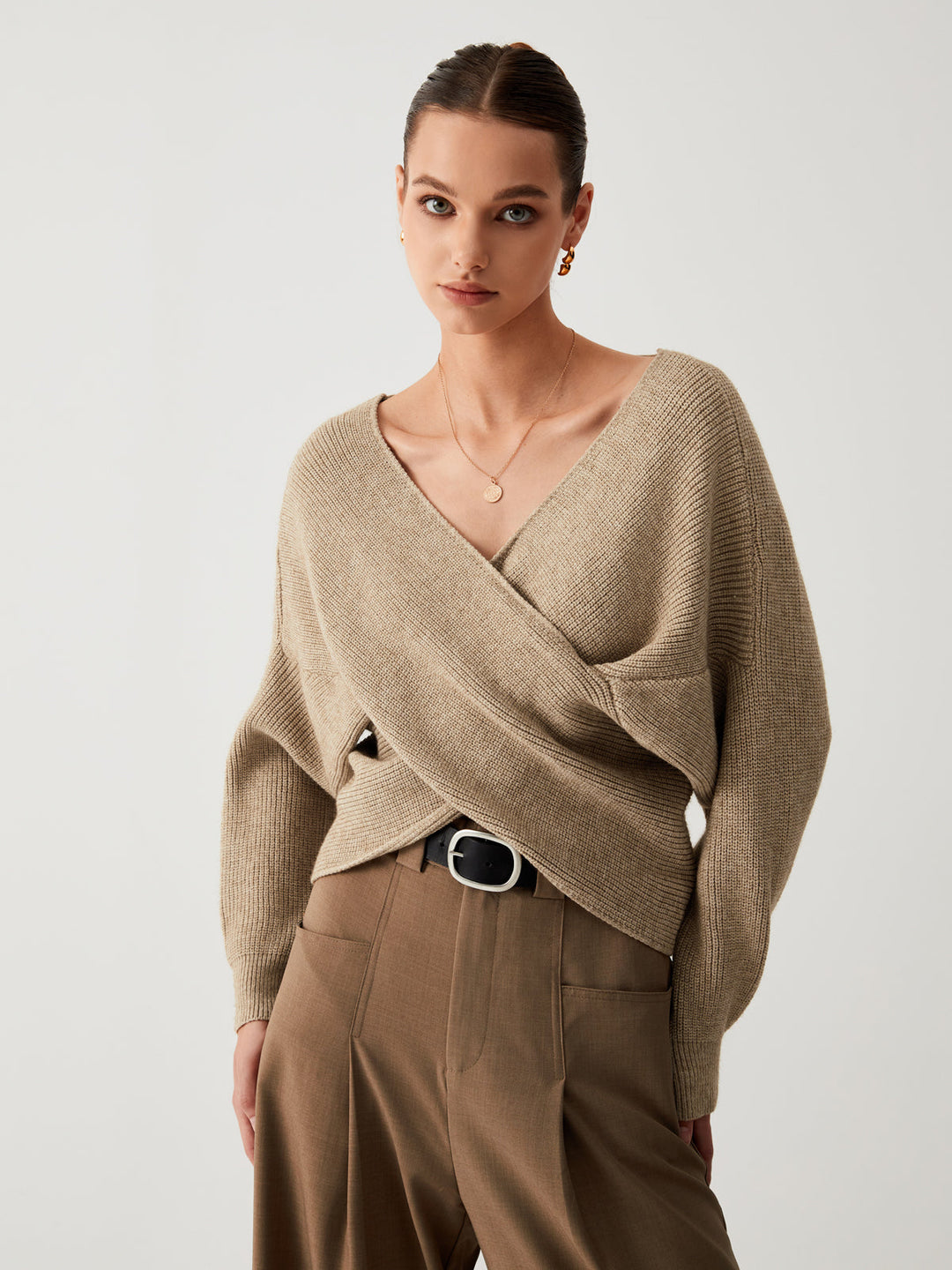 Oversized Sweater for Women - Sienna-Khaki-XS-The Livary