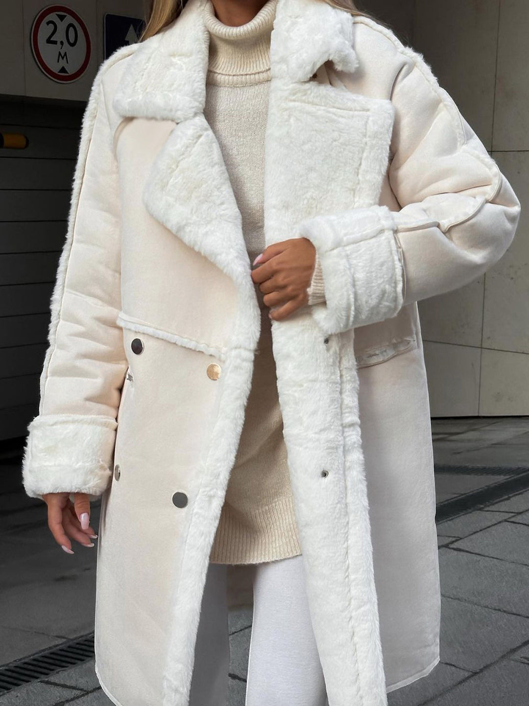 Stylish Long Polar Fleece Women's Coat - Ava-Beige-S-The Livary