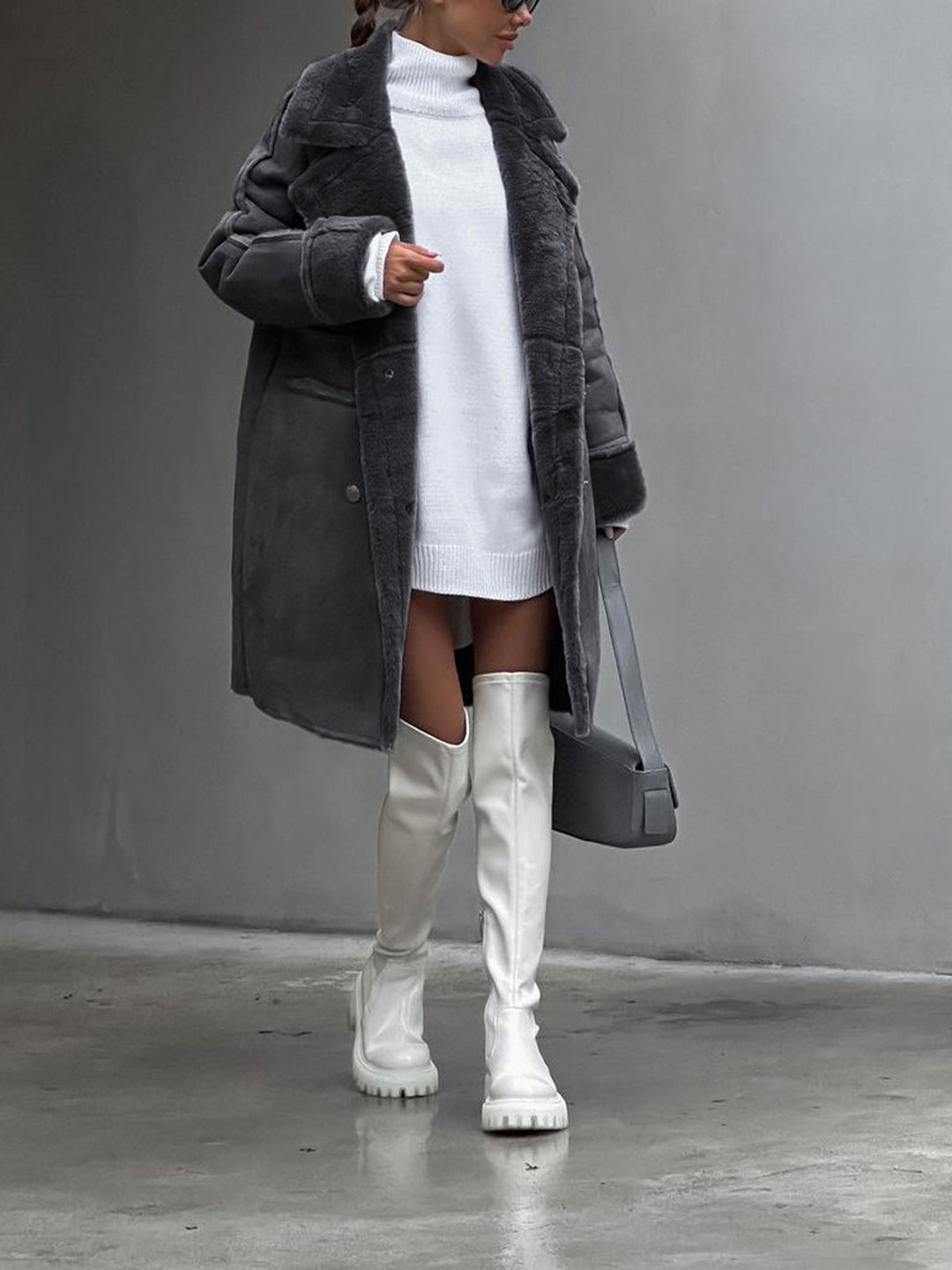 Stylish Long Polar Fleece Women's Coat - Ava-Beige-S-The Livary