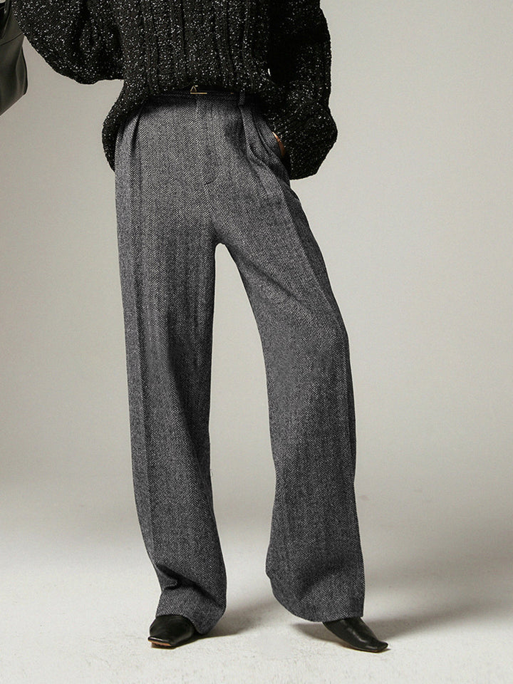Grey Wide Trousers for Women - Alessia-XS-The Livary