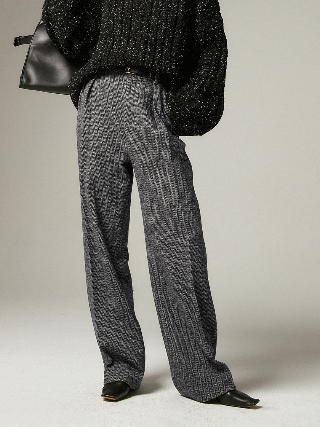 Grey Wide Trousers for Women - Alessia-XS-The Livary