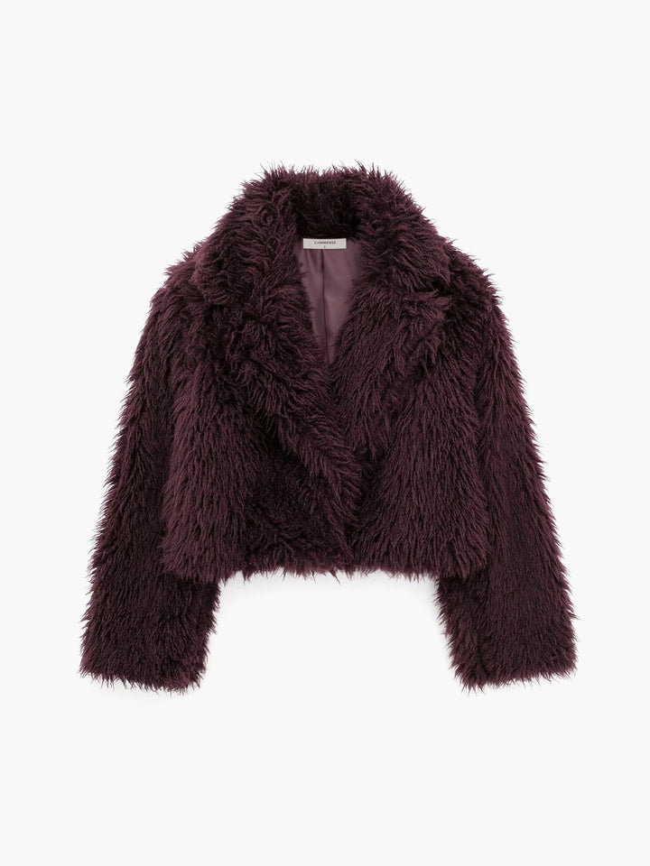 Fluffy Imitation Fur Short Jacket - Lina-XS-The Livary