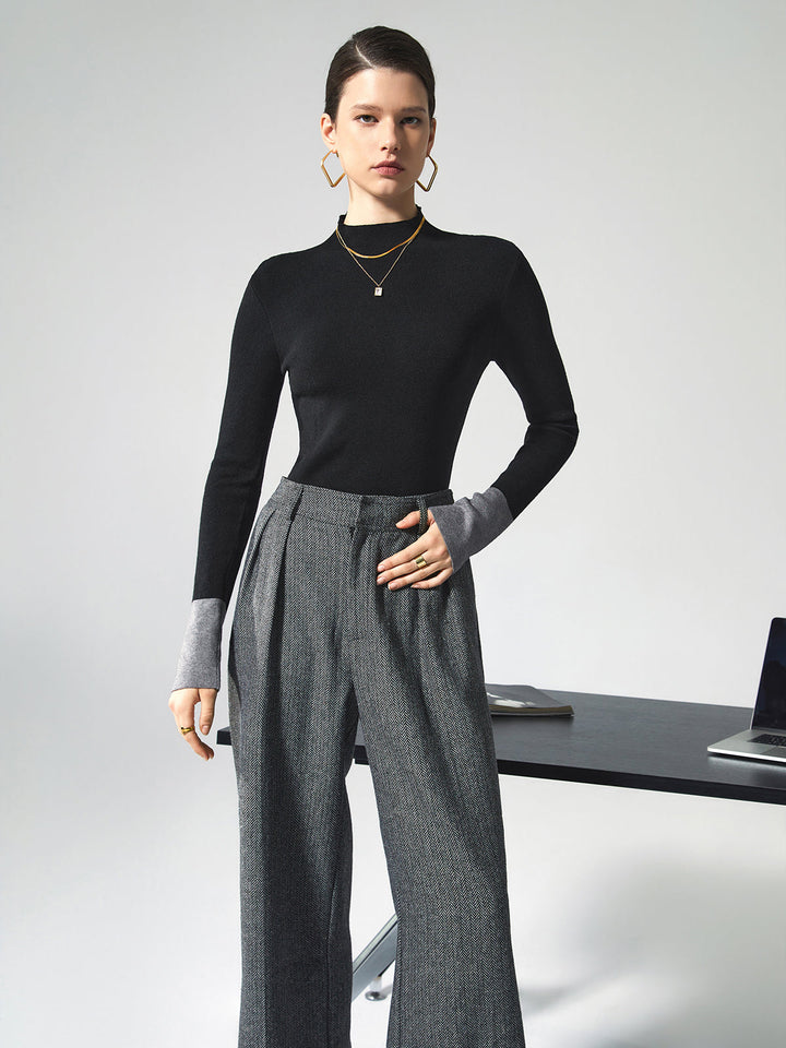 Long Sleeve Contrast Top for Women - Lana-Black-XS-The Livary