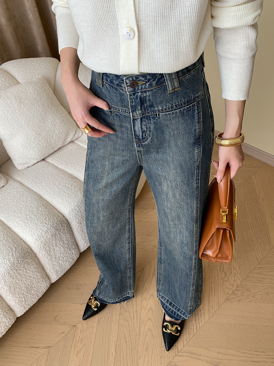 Vintage Wide Ladies Jeans - Mila-Blue-XS-The Livary