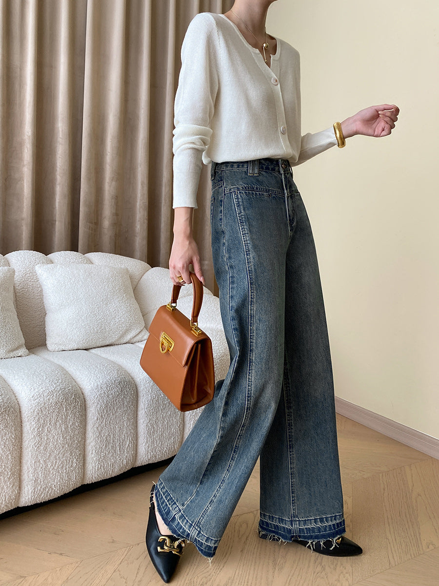 Vintage Wide Ladies Jeans - Mila-Blue-XS-The Livary