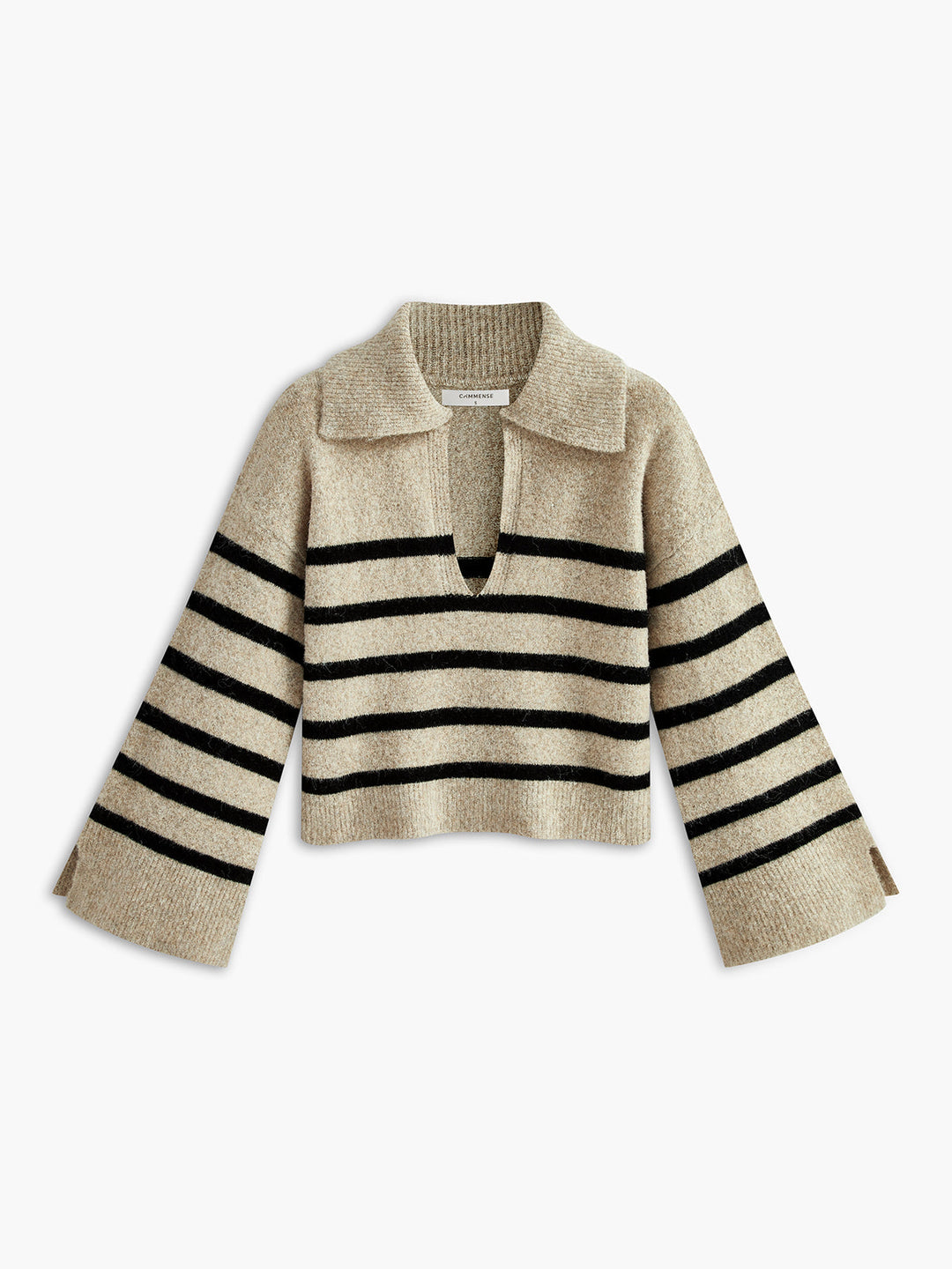 Oversized Striped Sweater for Women - Celina-Beige-XS-The Livary