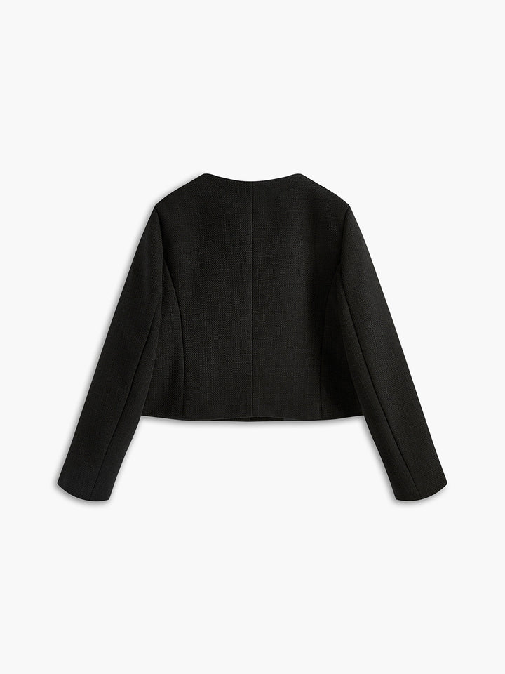Black Gold Button Tweed Blazer - Camille-XS-The Livary