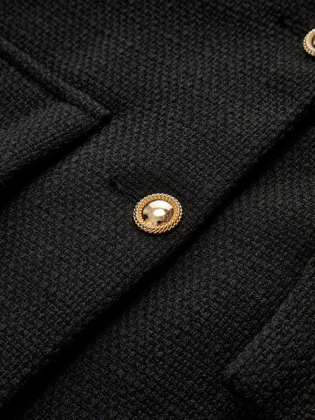 Black Gold Button Tweed Blazer - Camille-XS-The Livary