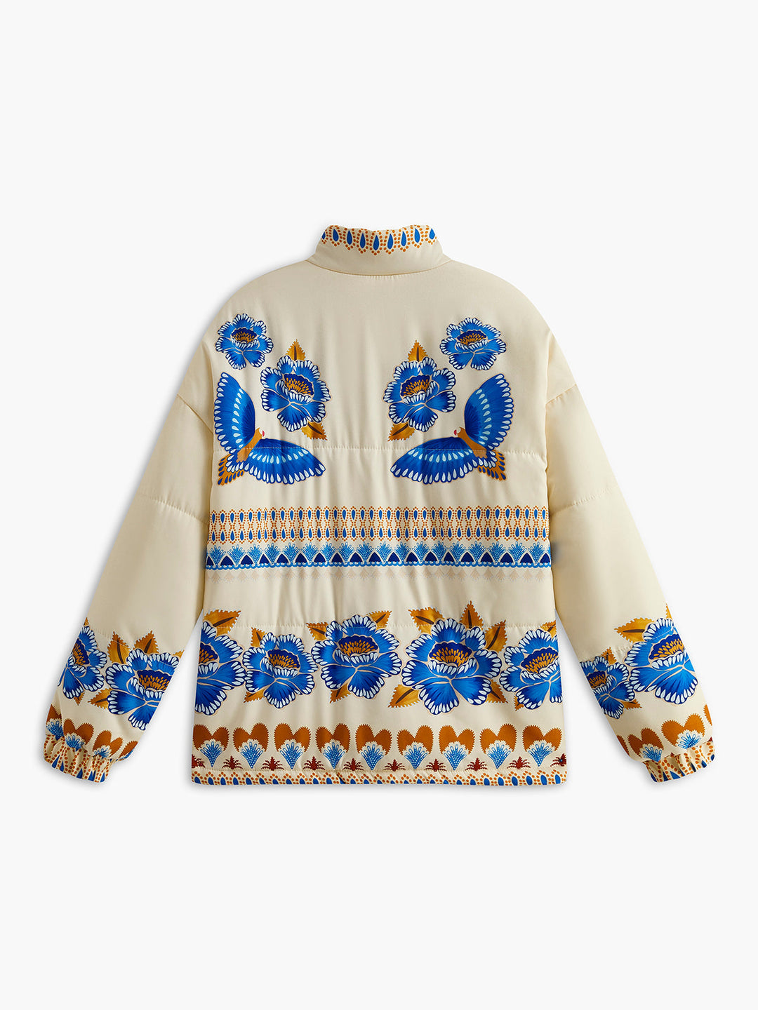 Bohemian Winter Jacket with Print and Zip - Zahara-S-The Livary