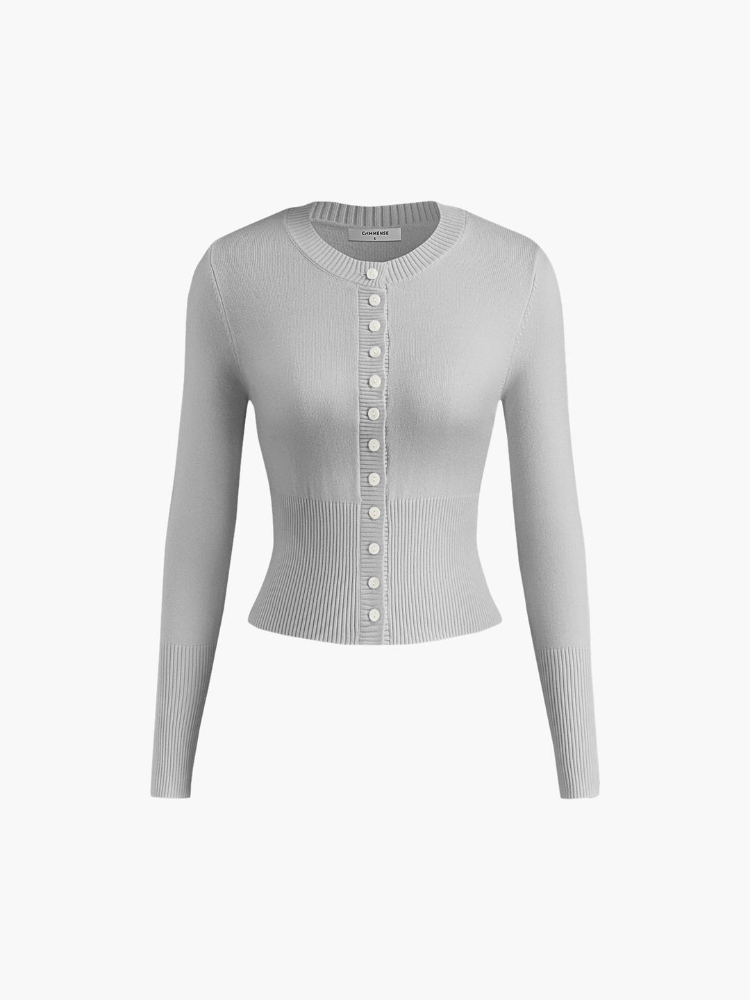Casual Knitted Ladies Shirt - Elodie-Grey-XS-The Livary