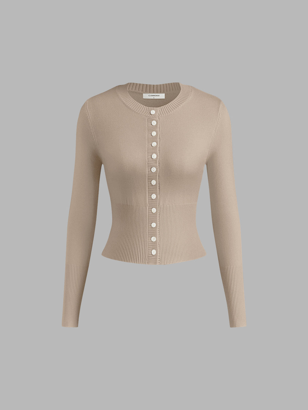 Casual Knitted Ladies Shirt - Elodie-Beige-XS-The Livary