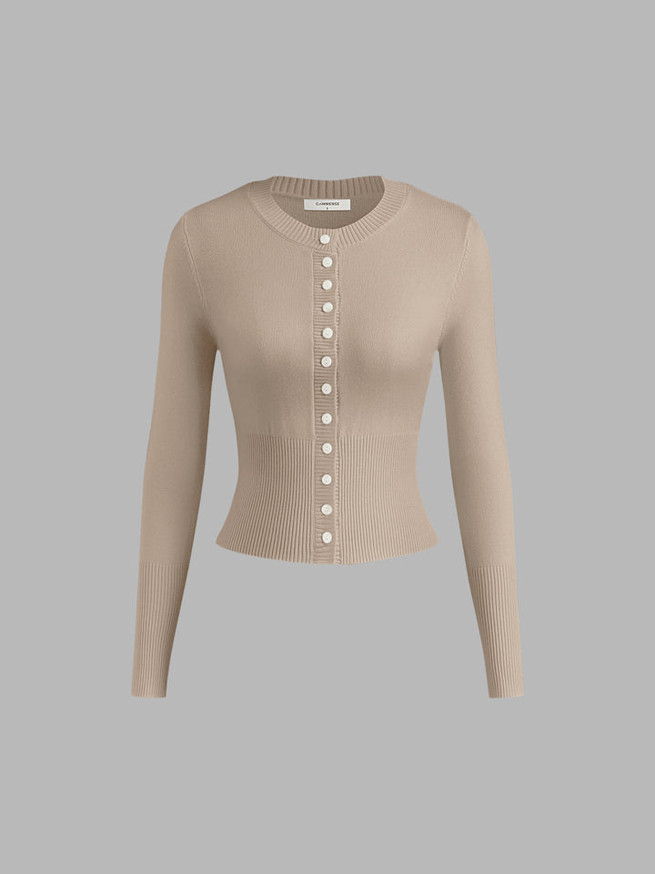 Casual Knitted Ladies Shirt - Elodie-Beige-XS-The Livary