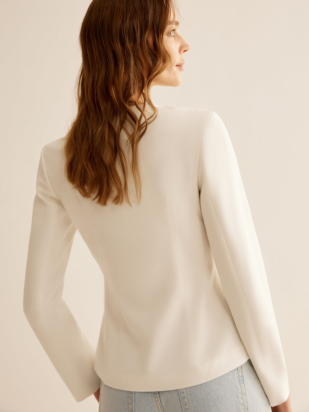 White Slim Fit Ladies Blazer - Clara-XS-The Livary