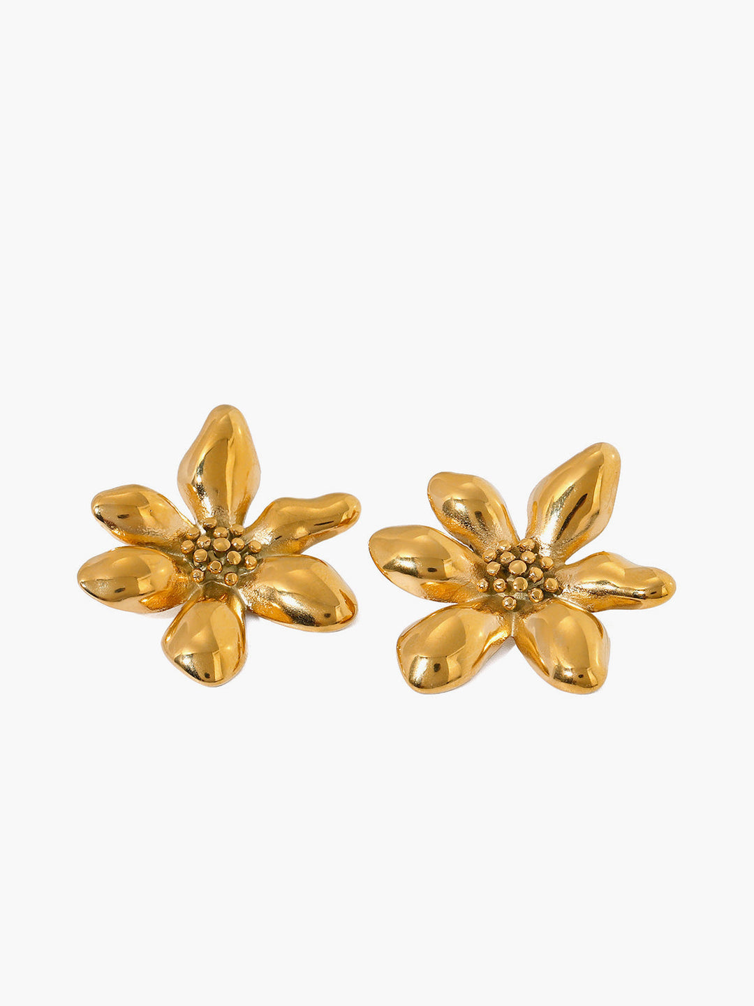 Stylish Flower Earrings - Florina-Gold-The Livary
