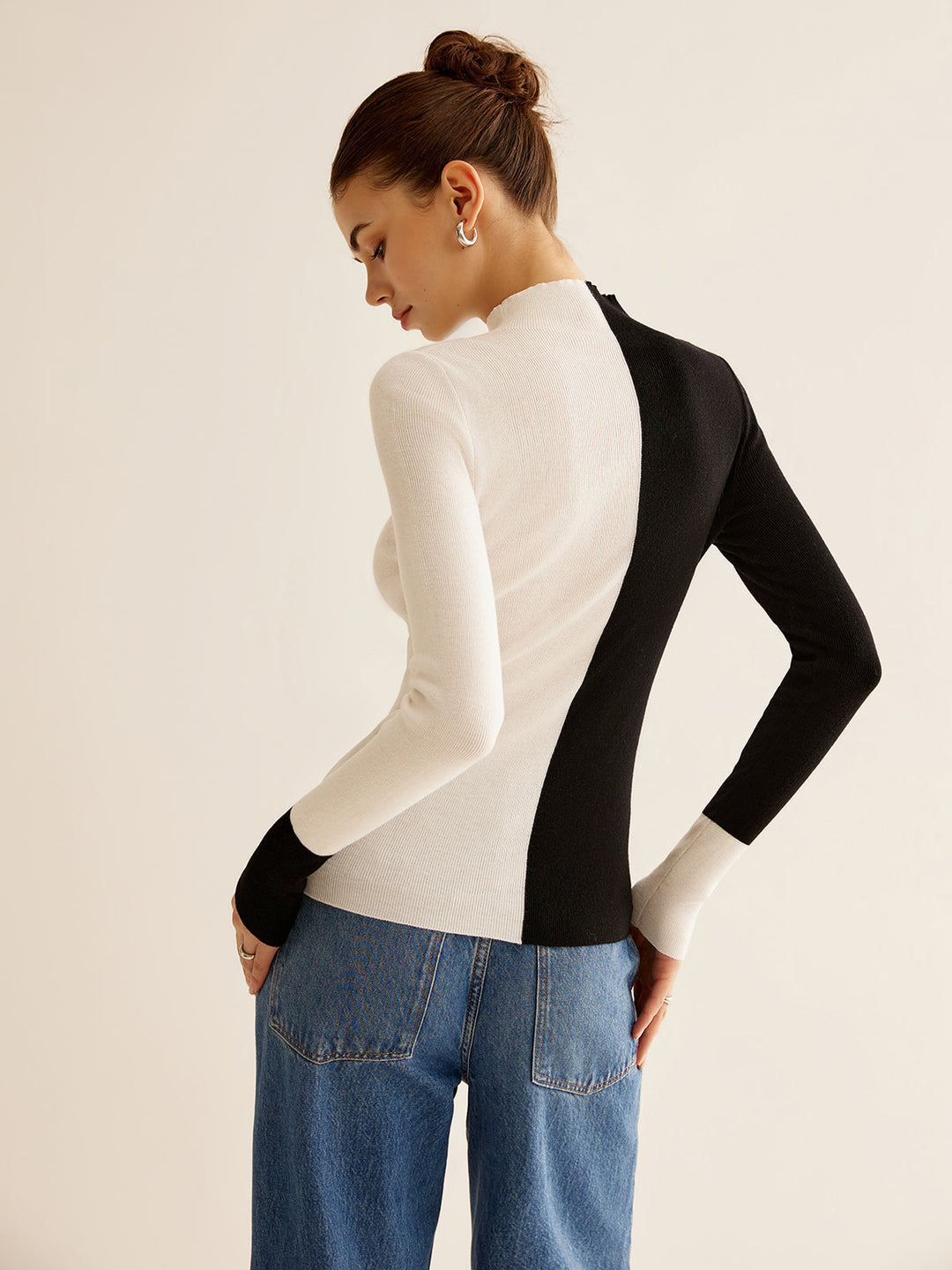 Two-Coloured Sweater for Women - Eloise-XS-The Livary