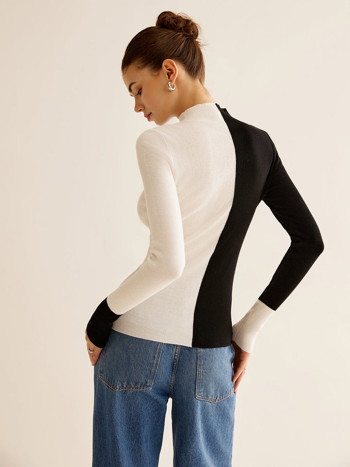 Two-Coloured Sweater for Women - Eloise-XS-The Livary