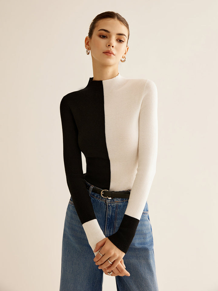 Two-Coloured Sweater for Women - Eloise-XS-The Livary