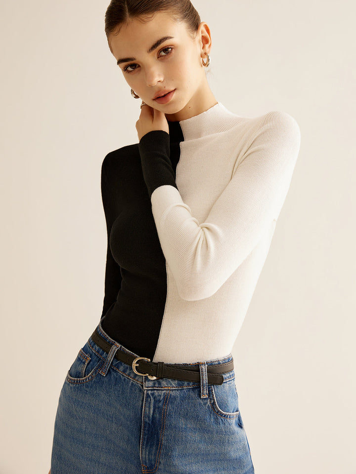 Two-Coloured Sweater for Women - Eloise-XS-The Livary