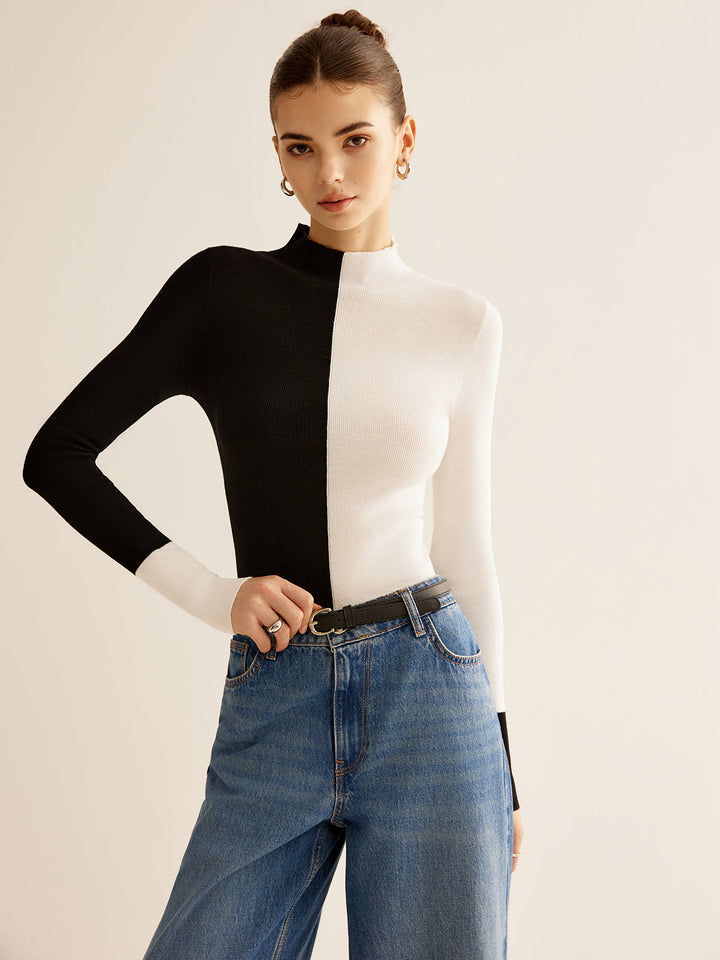 Two-Coloured Sweater for Women - Eloise-XS-The Livary