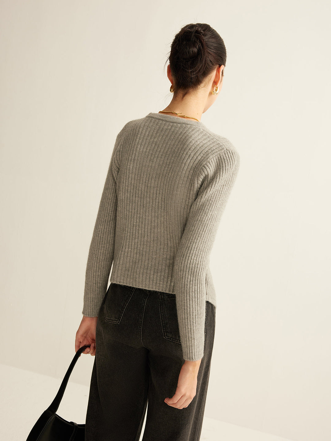 Sweater with Buttons for Women - Elise-Grey-XS-The Livary