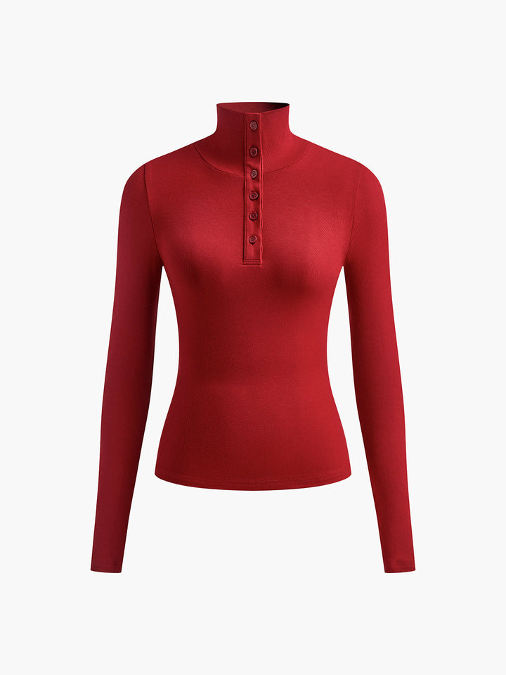 Ladies' Jumper with Buttons - Aurora-Bordeaux-XS-The Livary
