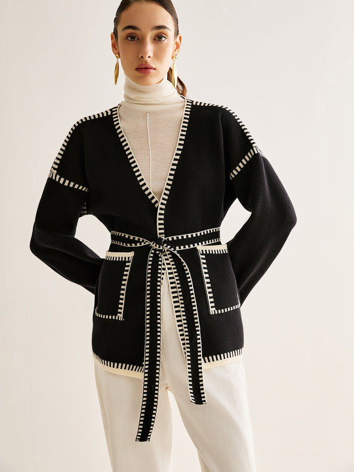Tied Cardigan with Belt for Women - Celine-S-The Livary