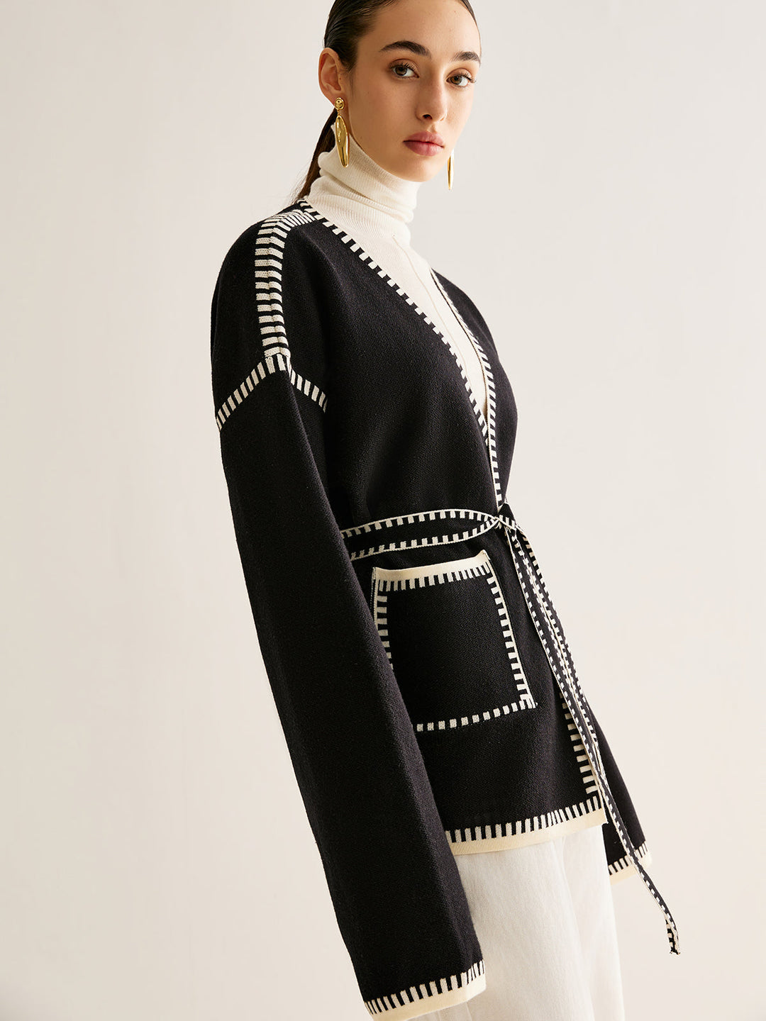 Tied Cardigan with Belt for Women - Celine-S-The Livary