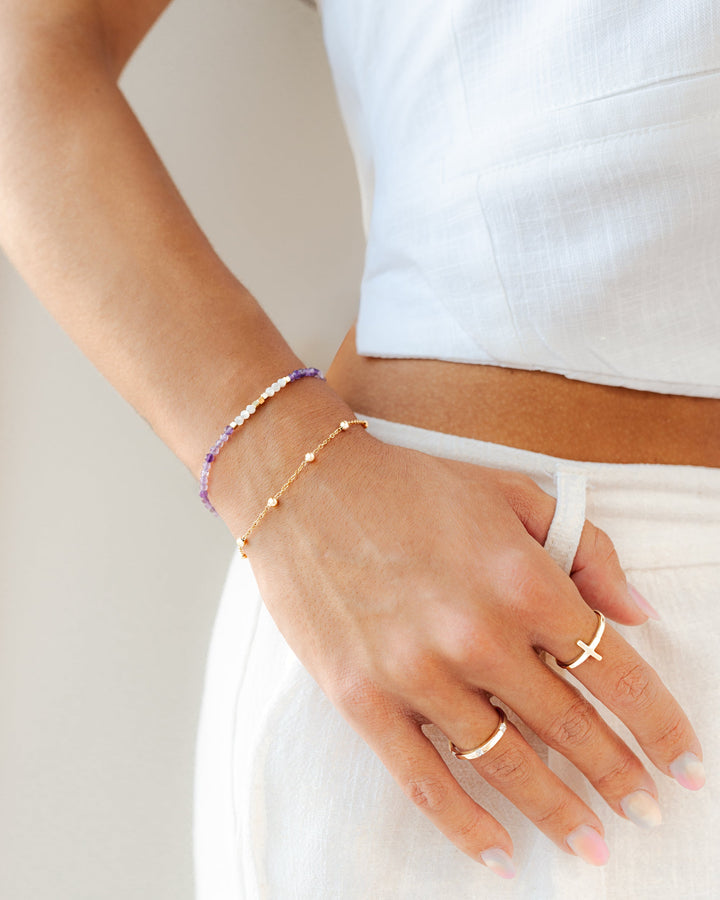 Trendy Ring with Cross Detail - Amélie-5-Silver-The Livary