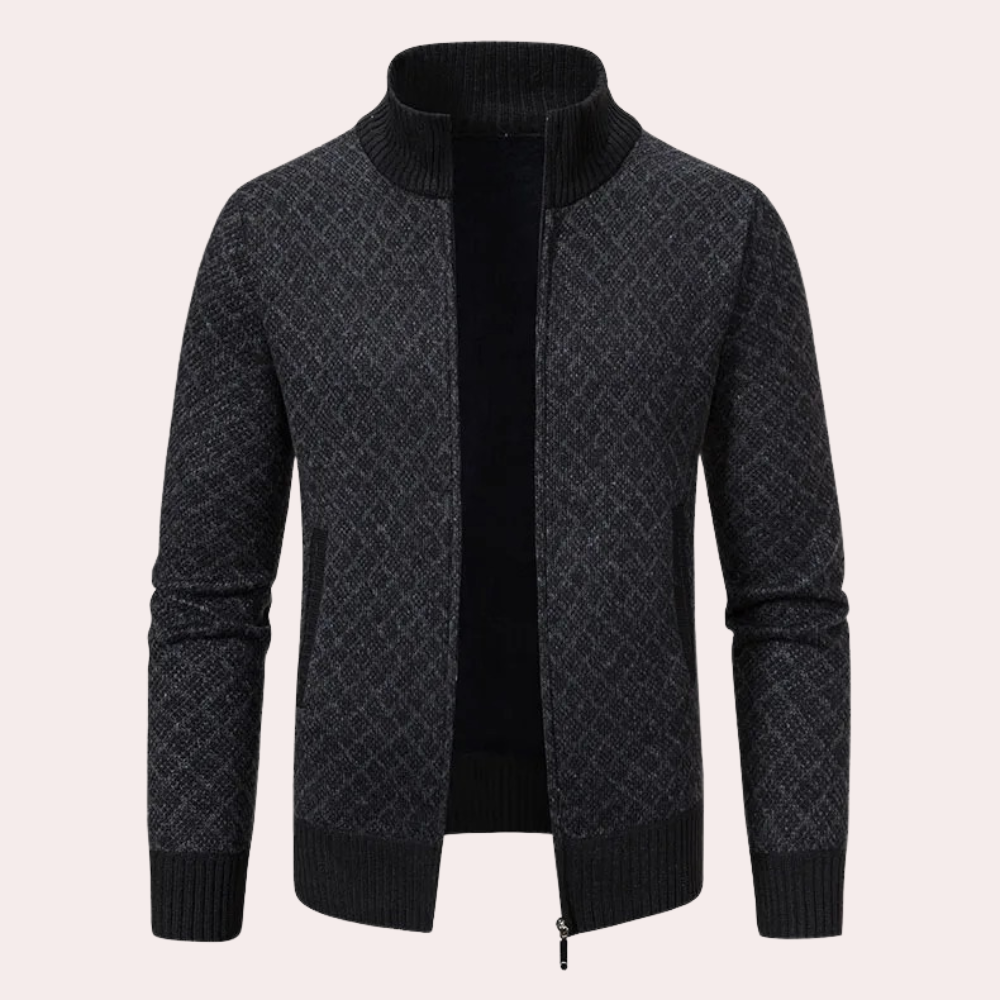 Runia - Knitted Cardigan for Men-Black-S-The Livary