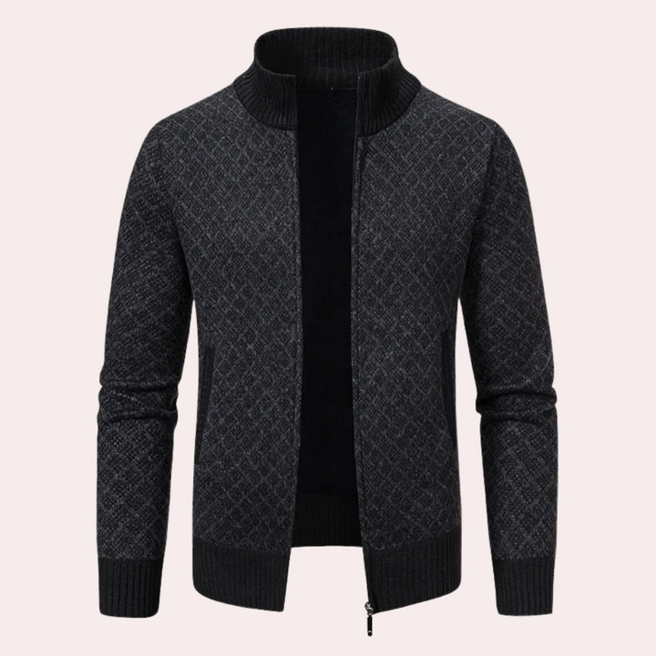 Runia - Knitted Cardigan for Men-Black-S-The Livary