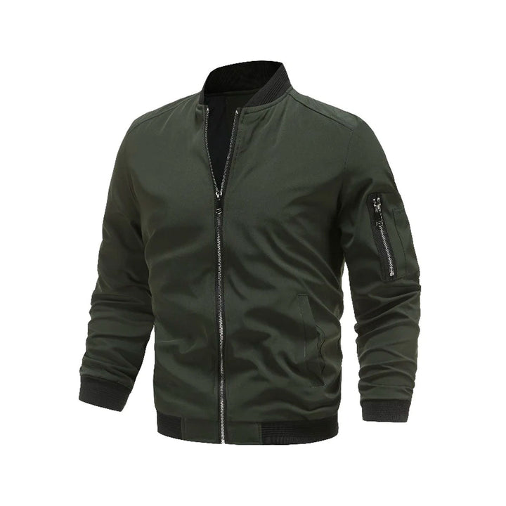 Light & trendy men's bomber jacket with zipper – Jaron-Green-M-The Livary