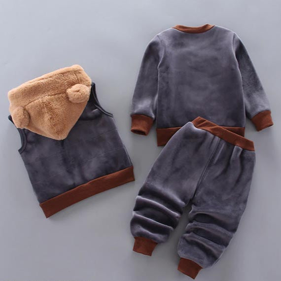 Three-Piece Baby and Toddler Set with Bear Pattern – BearHugs-Blue-6-9 Months (26.8–29.1in)-The Livary