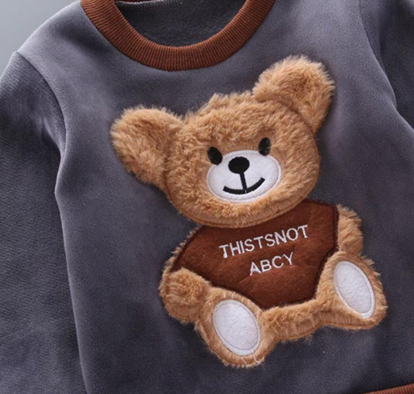Three-Piece Baby and Toddler Set with Bear Pattern – BearHugs-Blue-6-9 Months (26.8–29.1in)-The Livary