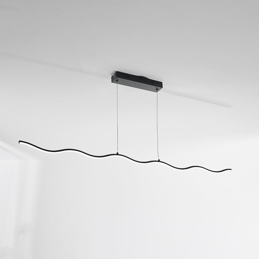 LED Pendant Lamp with Trendy Wave Line Design - WaveGlow-Black-Warm white-The Livary