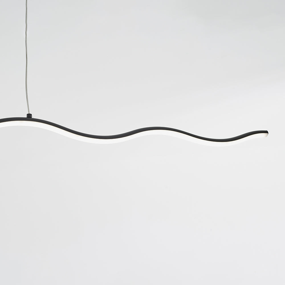 LED Pendant Lamp with Trendy Wave Line Design - WaveGlow-Black-Warm white-The Livary