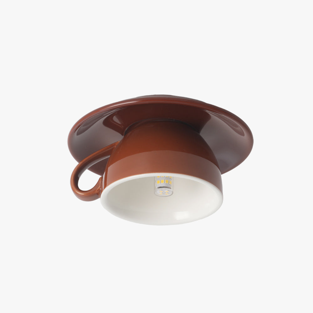 Coloured Ceramic Chandelier in Morandi Style - Viora-Brown-The Livary