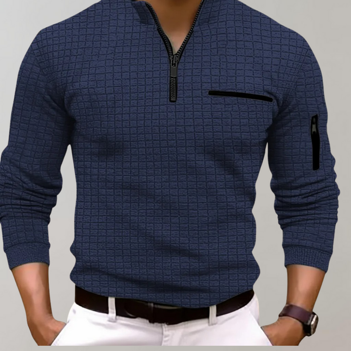 Long Sleeve Polo for Men - Jasper-Blue-S-The Livary