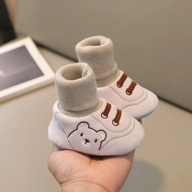 Comfortable and Anti-Slip Socks Shoes for Toddlers - TinySteps-Beige-S (0-6 months)-The Livary