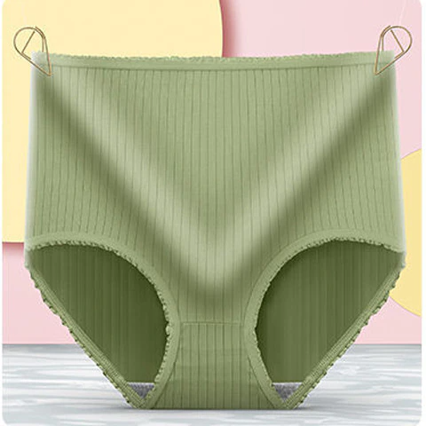 Leakproof High-Waisted Underwear – Camille (8-pack)-Green-M-The Livary