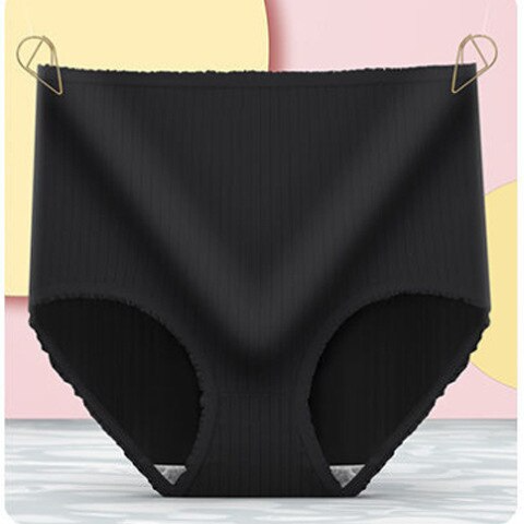 Leakproof High-Waisted Underwear – Camille (8-pack)-Black-M-The Livary
